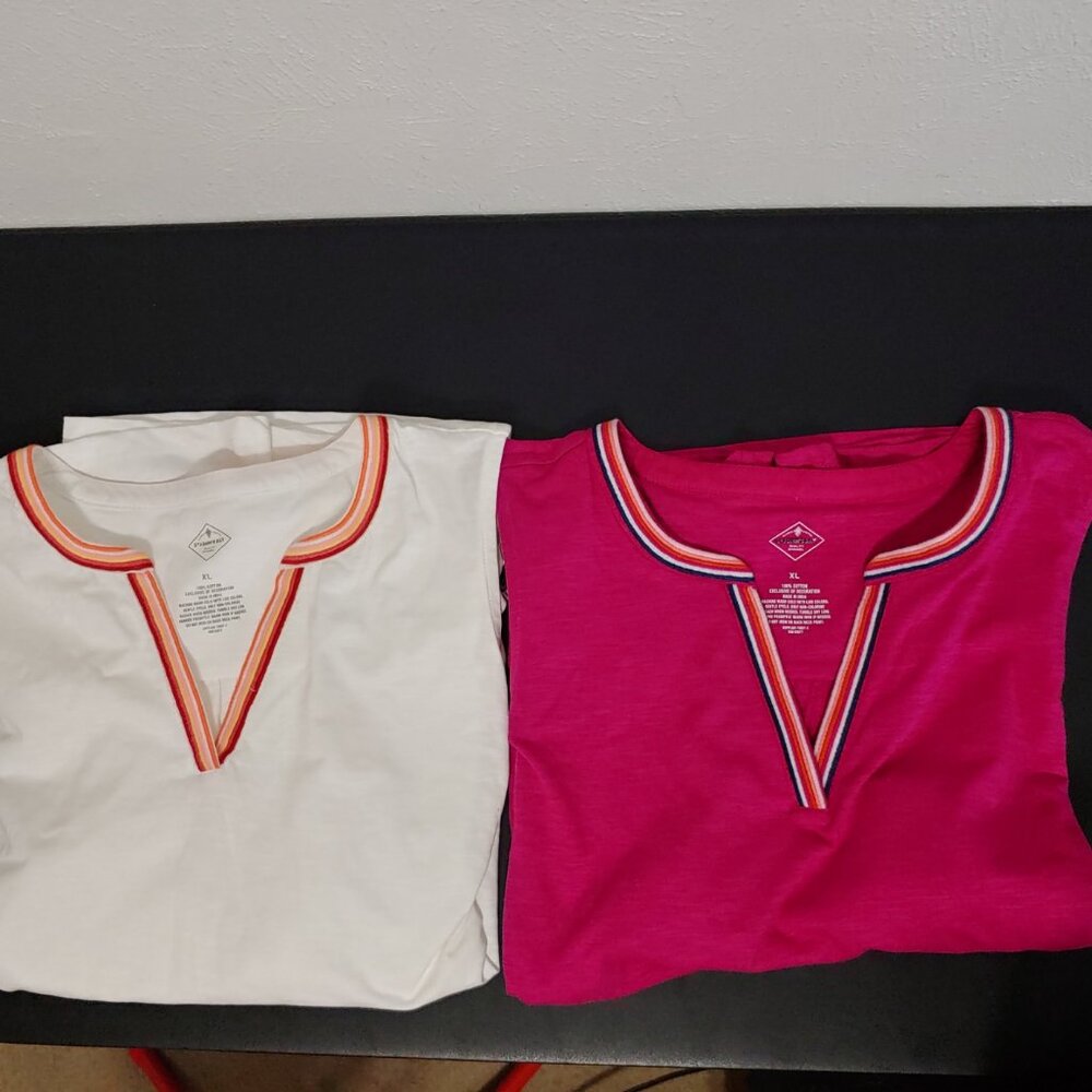 St Johns Bay Sleeveless Blouse Tunic Tank Top XL   Set of 2